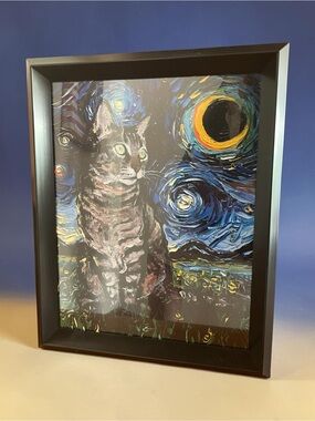 Beautifully framed print of tabby night, by Aja Trier